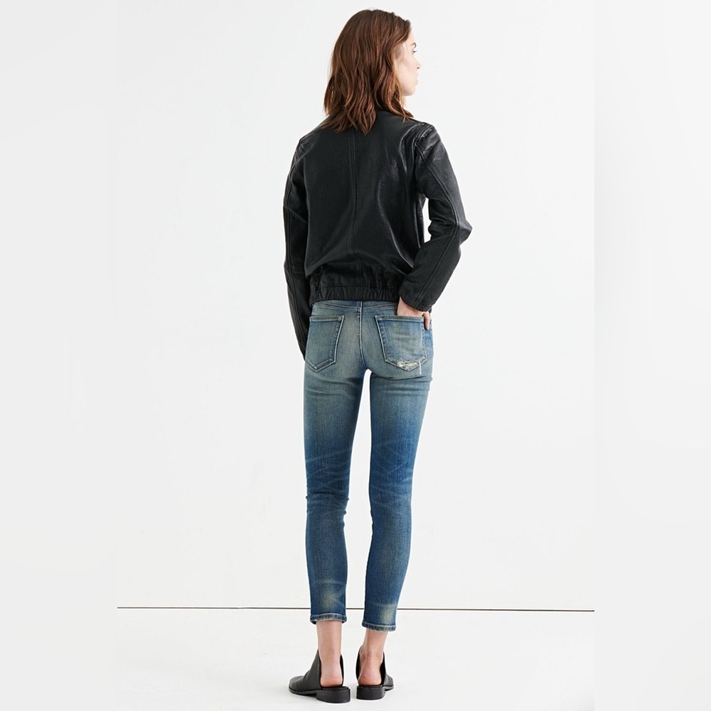 Lucky Brand Ana 100% Lamb Leather Jacket Moto Full Zip Womens Size XS Bomber - Picture 10 of 16